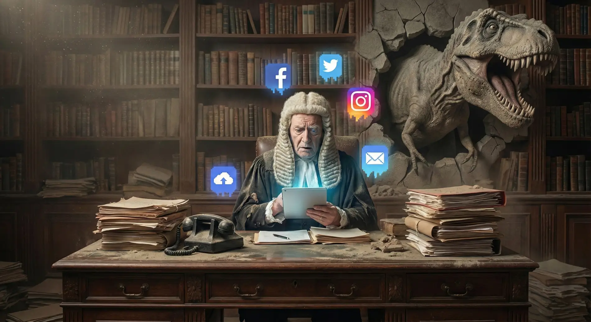 O Advogado Dinossauro: 7 Sinais de Que Você Está Ficando Para Trás na Era Digital
